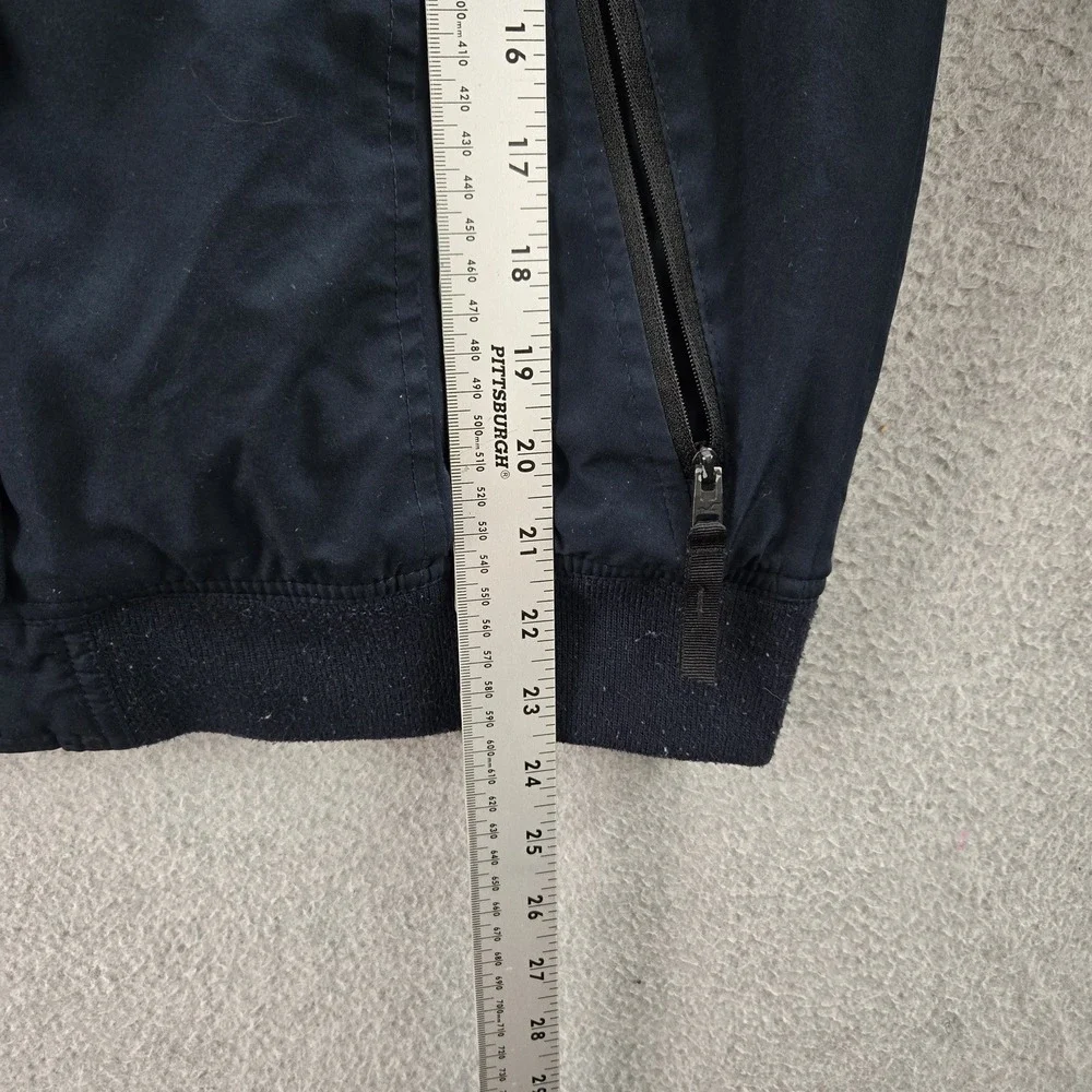 Hollister Women Jacket L Navy Windbreaker‎ Logo All Weather Hooded Zipper